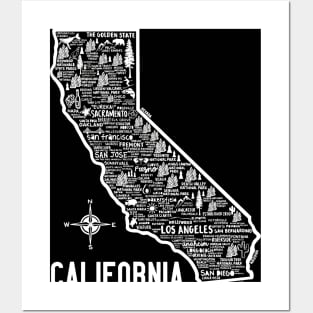 California Map Posters and Art